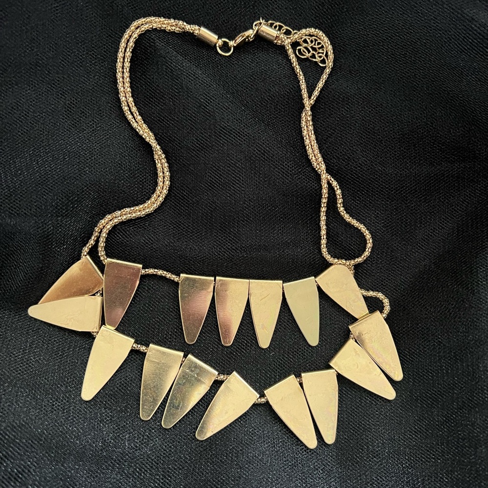 Gold triangle layered necklace